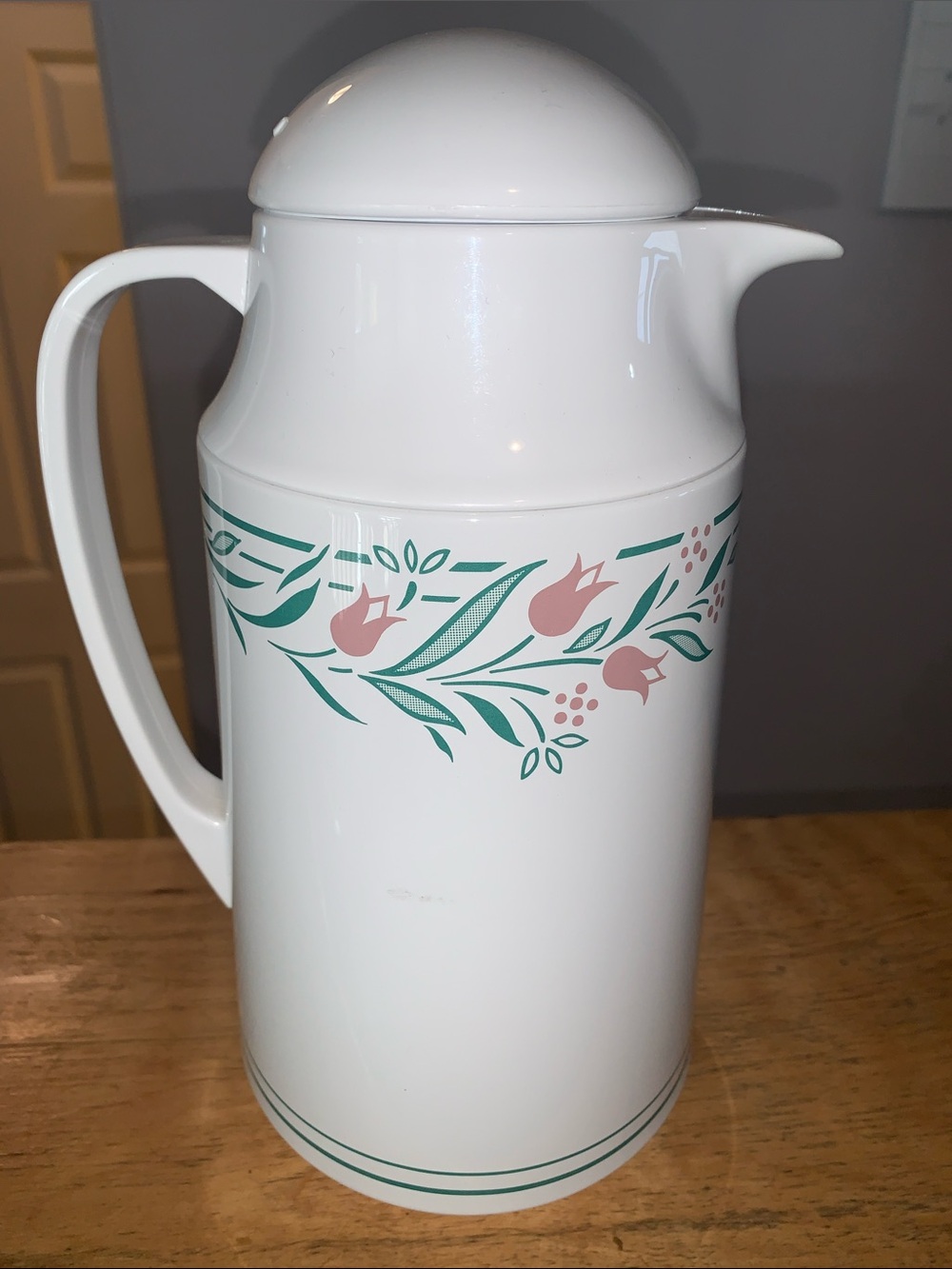 Rosemarie PatternVintage Corningware White Pitcher with Pink Floral & Green 💐